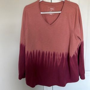 Longsleeve sweatshirt, pink, V-neck